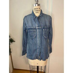 ONE X ONE TEASPOON Cotton/Linen Denim Shirt  Size Medium
